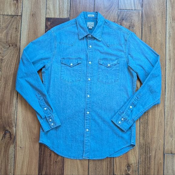 J Crew Western Denim Shirt (S) - Picture 1 of 9